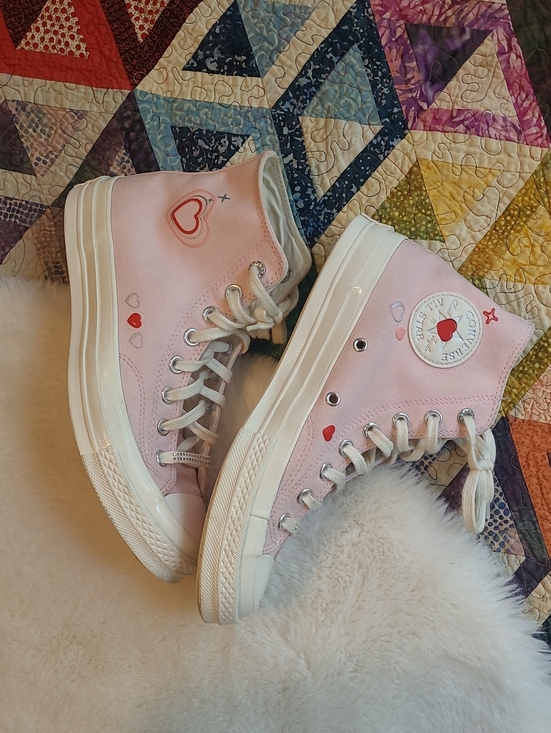 Converse Shoes - Converse High Top Chuck 70 Bling Accent Valentine Hearts Sneakers